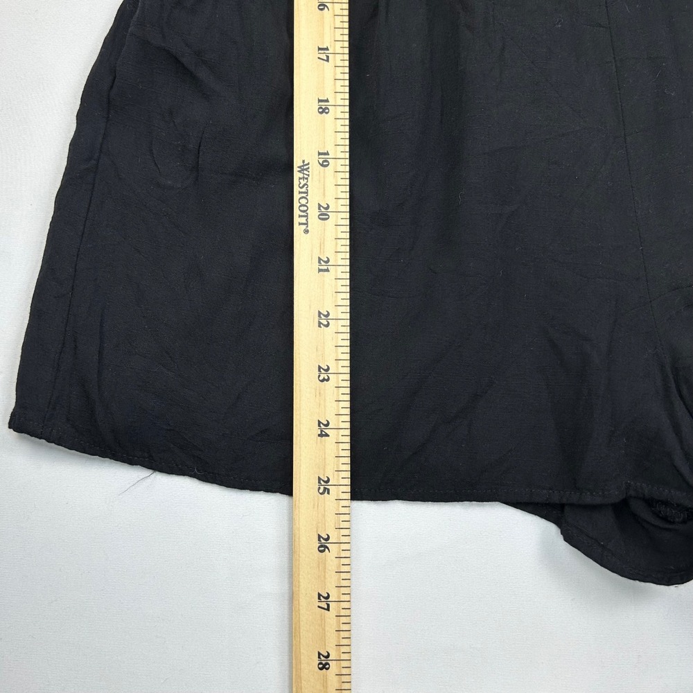 One Clothing Los Angeles Womens Black Wrap Front Romper Side Tie Pocket Large - Picture 6 of 14